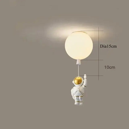 Modern white and gold astronaut balloon ceiling lamp for kids room
