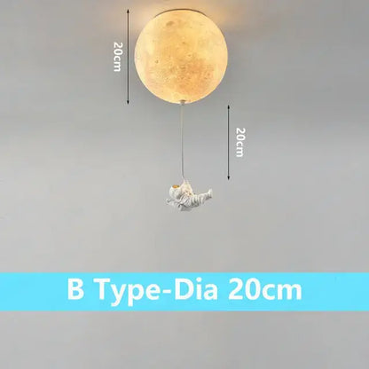 Astronaut bubble chandelier moonlight pendant light for bedroom