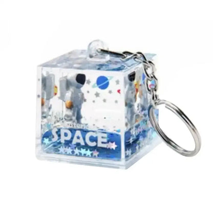 Astronaut drift keychain liquid hourglass stress relief bedroom decor