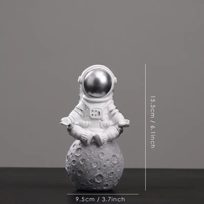 Modern white and gold astronaut figurines bedroom spaceman decor