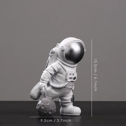 Modern white and gold astronaut figurines bedroom spaceman decor