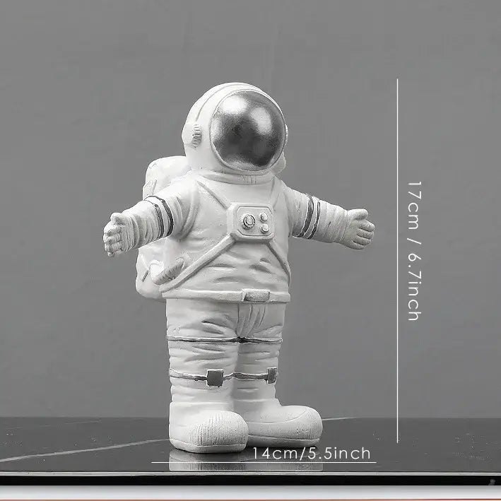 Modern white and gold astronaut figurines bedroom spaceman decor