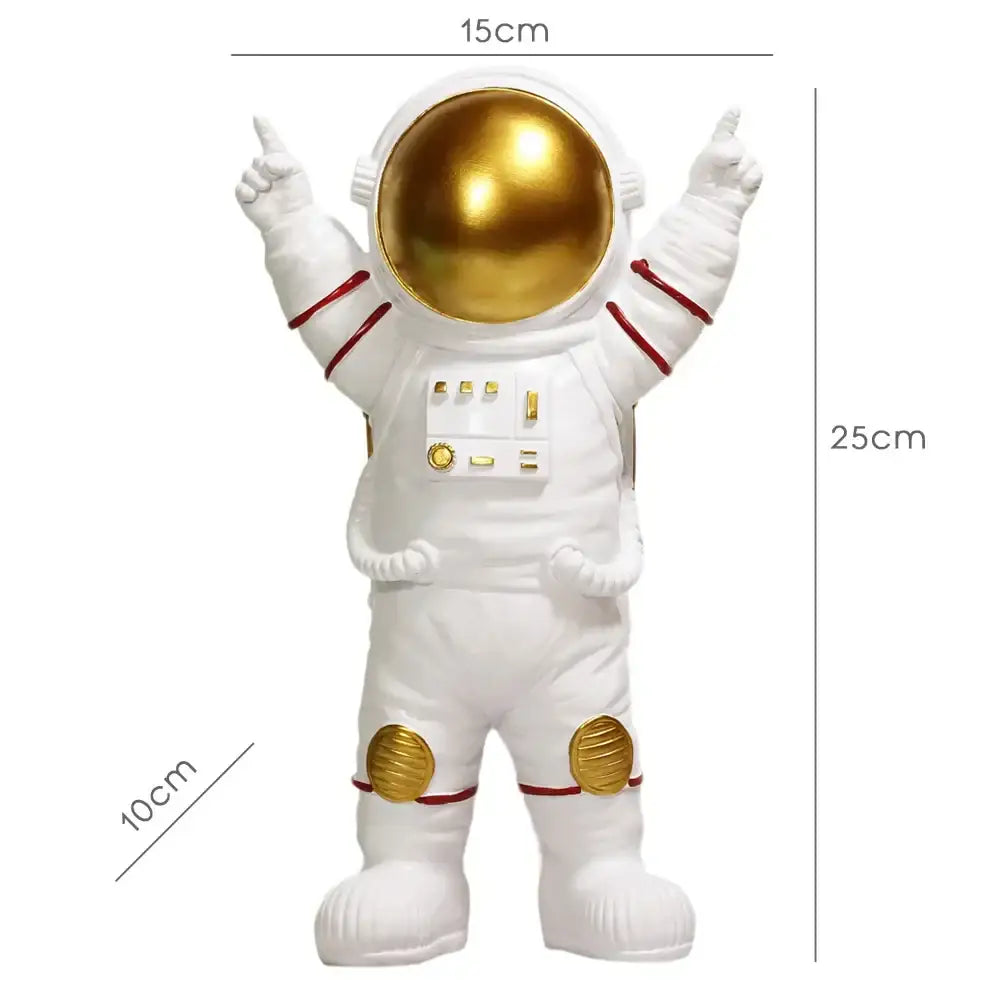 Modern white and gold astronaut figurines bedroom spaceman decor