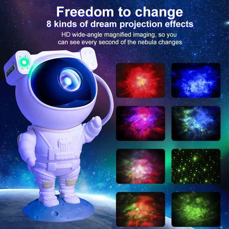 White astronaut galaxy night light projector bedroom star lamp