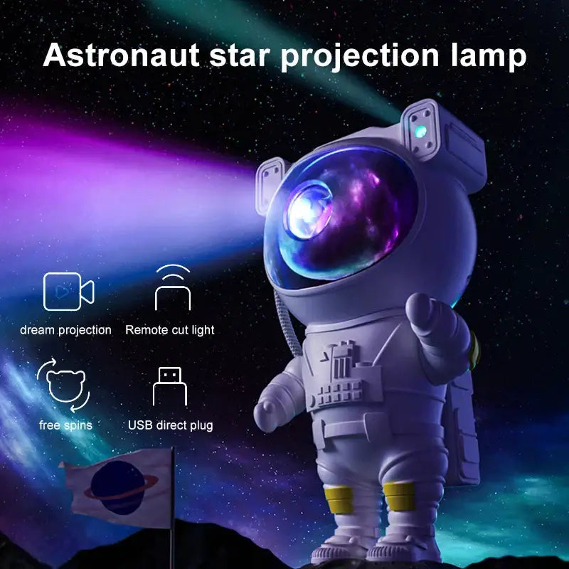 White astronaut galaxy night light projector bedroom star lamp