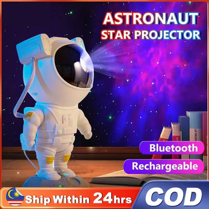 White astronaut galaxy night light projector bedroom star lamp