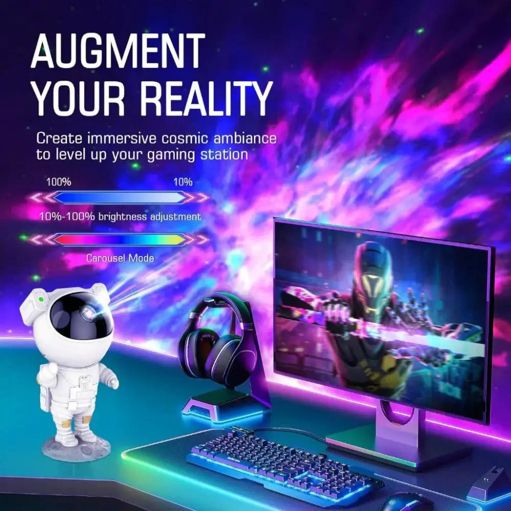 White astronaut galaxy night light projector bedroom star lamp