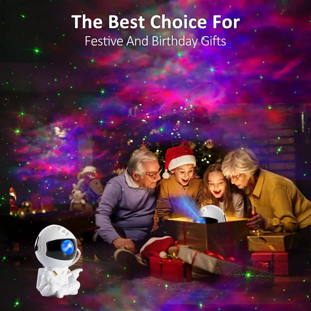 White and yellow astronaut galaxy starry sky night light bedroom projector