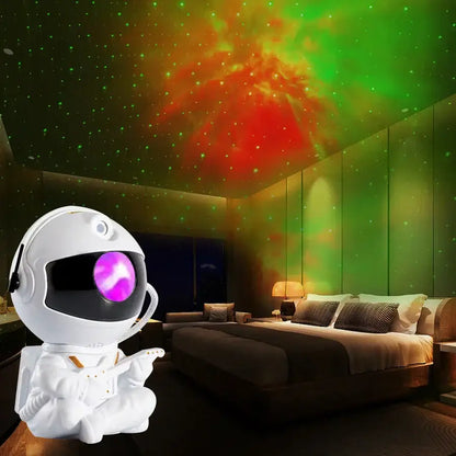 White and yellow astronaut galaxy starry sky night light bedroom projector