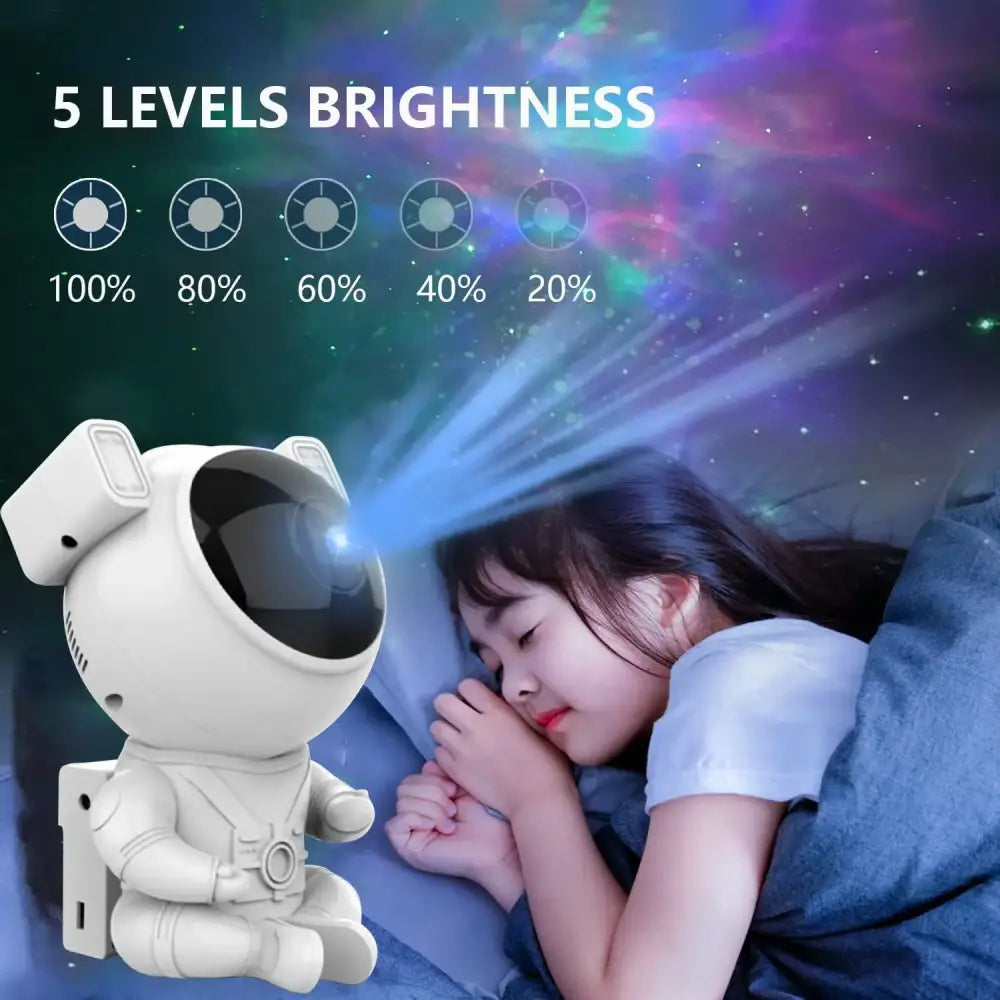 White and yellow astronaut galaxy starry sky night light bedroom projector