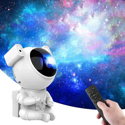 White and yellow astronaut galaxy starry sky night light bedroom projector