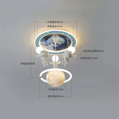 Astronaut led ceiling light white planet lamp for children room