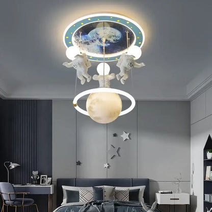 Astronaut led ceiling light white planet lamp for children room