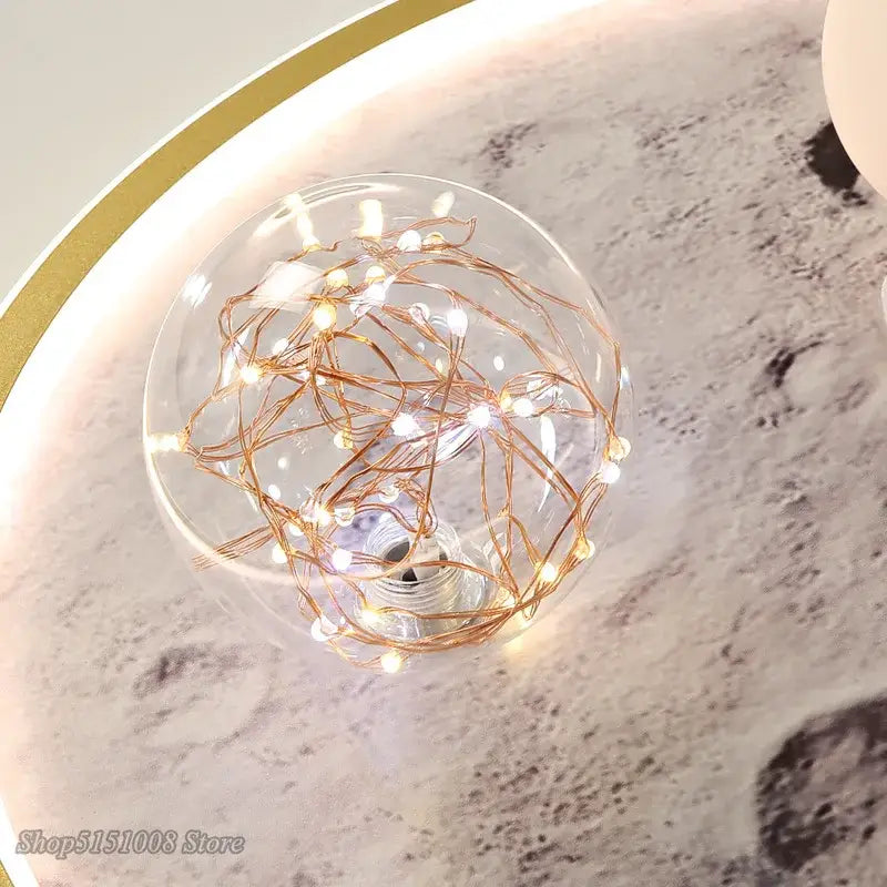 Astronaut gold led ceiling light for kids bedroom
