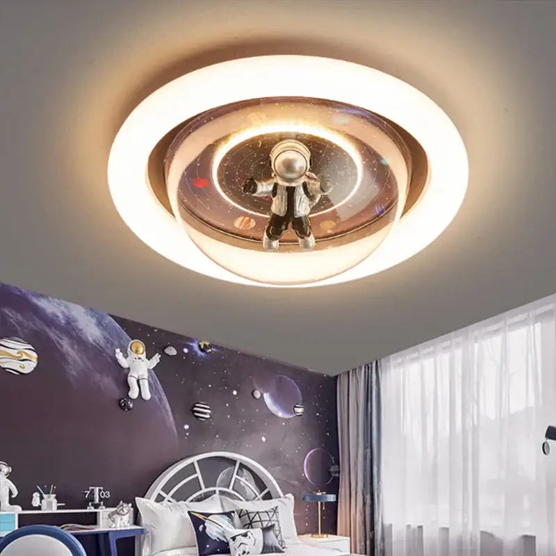 Astronaut led ceiling light pink & purple galaxy bedroom decor