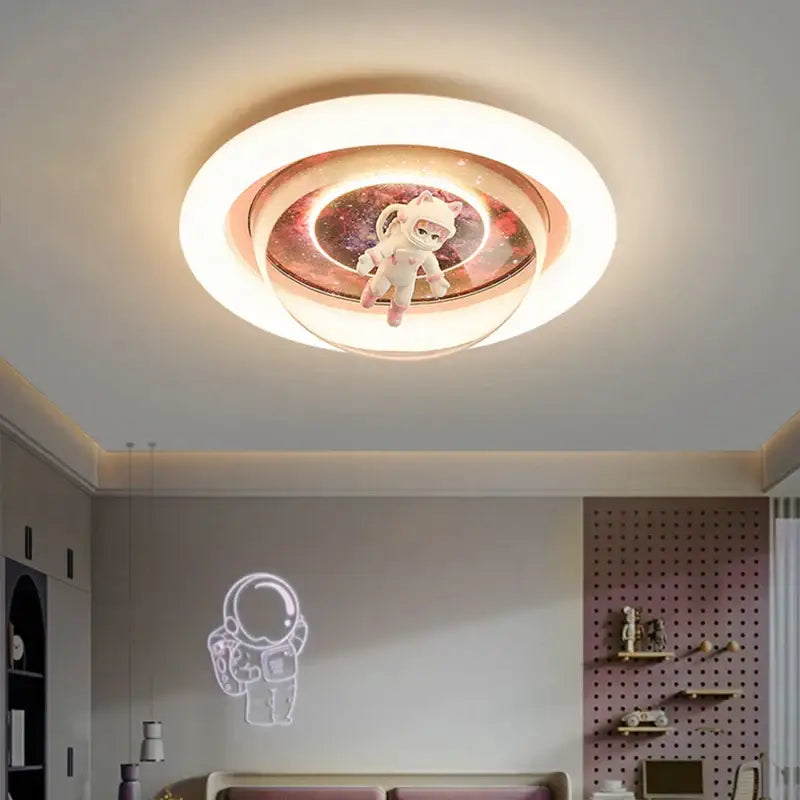 Astronaut led ceiling light pink & purple galaxy bedroom decor