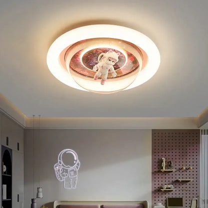 Astronaut led ceiling light pink & purple galaxy bedroom decor
