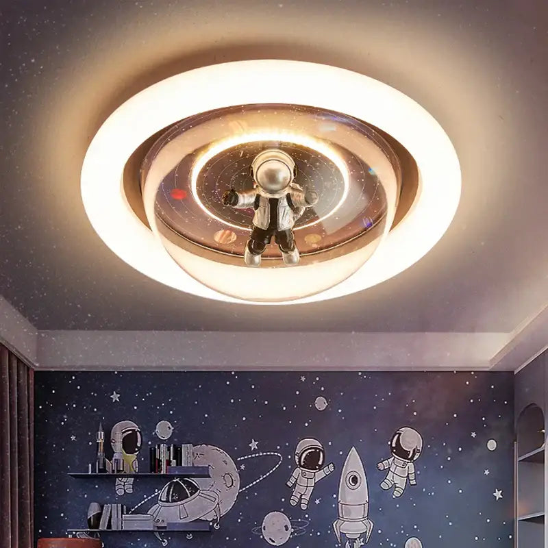 Astronaut led ceiling light pink & purple galaxy bedroom decor