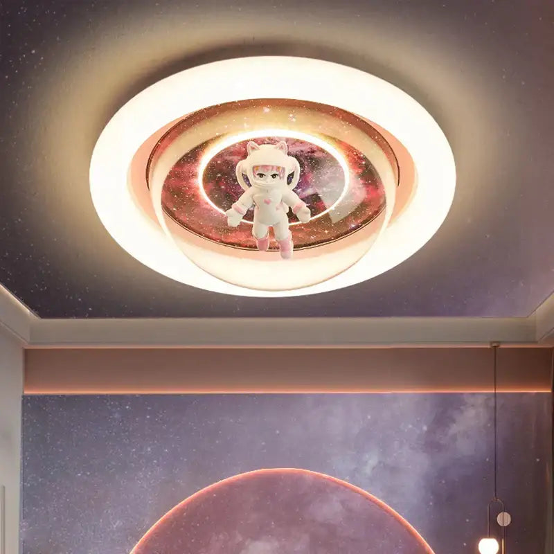 Astronaut led ceiling light pink & purple galaxy bedroom decor
