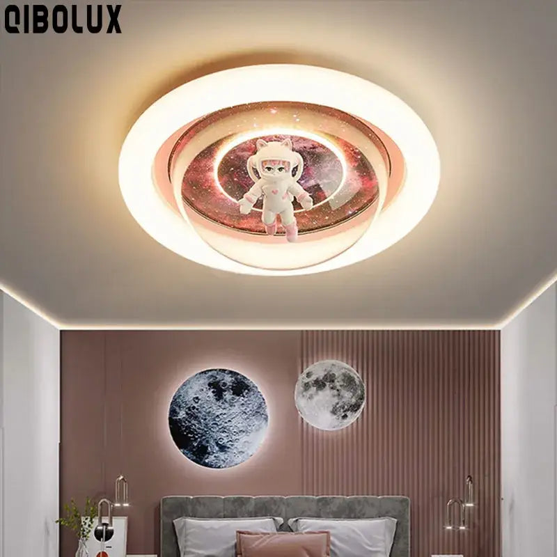 Astronaut led ceiling light pink & purple galaxy bedroom decor