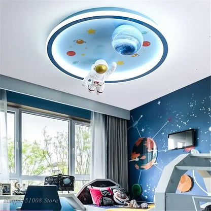 Astronaut space theme led ceiling lights for kids bedroom