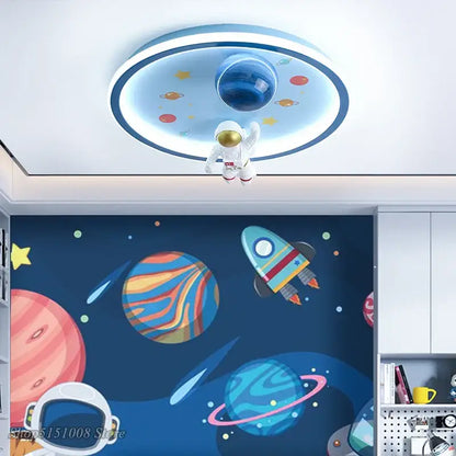 Astronaut space theme led ceiling lights for kids bedroom