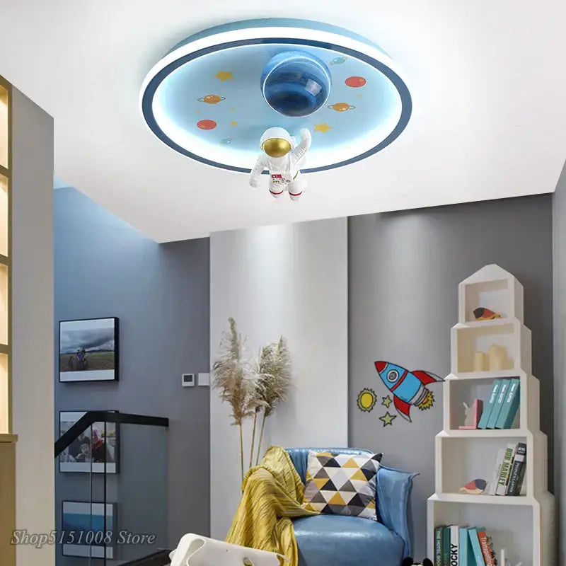 Astronaut space theme led ceiling lights for kids bedroom
