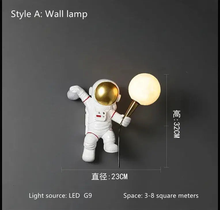 Modern white and gold astronaut led desk lamp bedroom decor