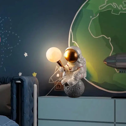 Modern white and gold astronaut led desk lamp bedroom decor