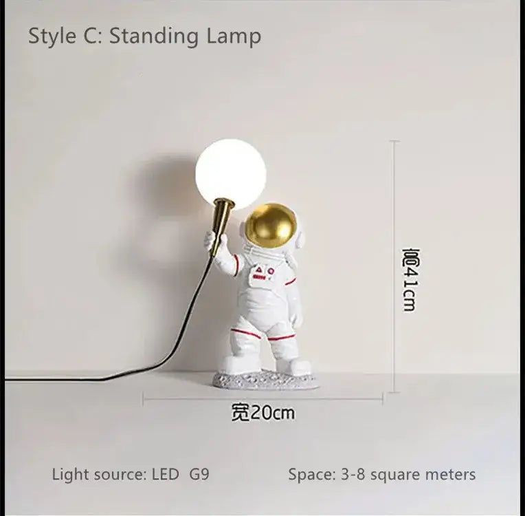 Modern white and gold astronaut led desk lamp bedroom decor