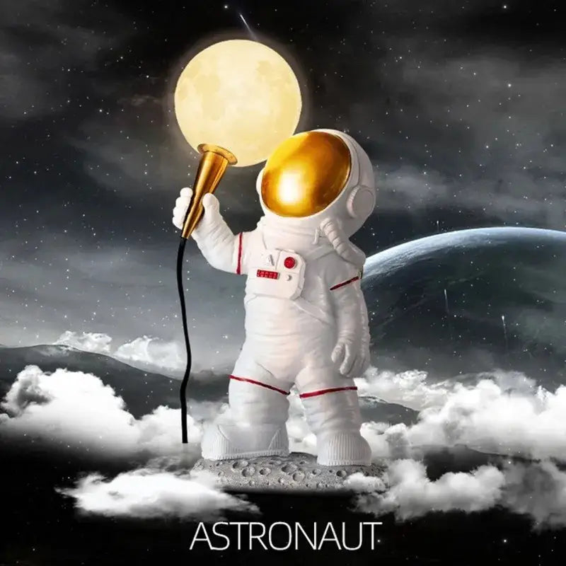 Modern white and gold astronaut led desk lamp bedroom decor