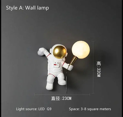 Modern white and gold astronaut led table lamp for kids bedroom