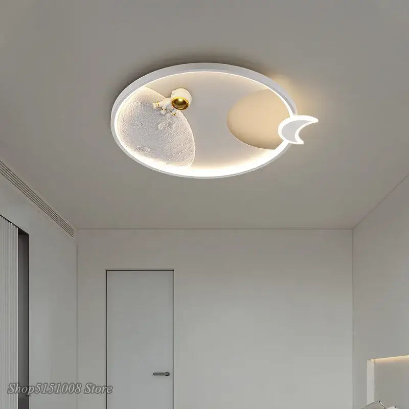 Modern astronaut moon acrylic ceiling lamp bedroom light