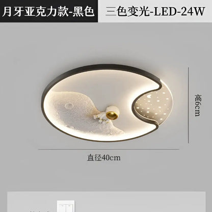 Modern astronaut moon acrylic ceiling lamp bedroom light