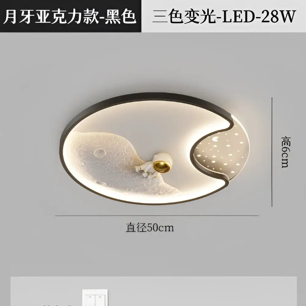 Modern astronaut moon acrylic ceiling lamp bedroom light