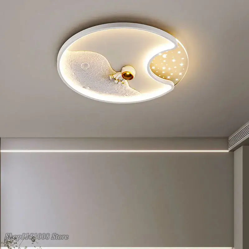 Modern astronaut moon acrylic ceiling lamp bedroom light