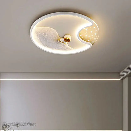 Modern astronaut moon acrylic ceiling lamp bedroom light