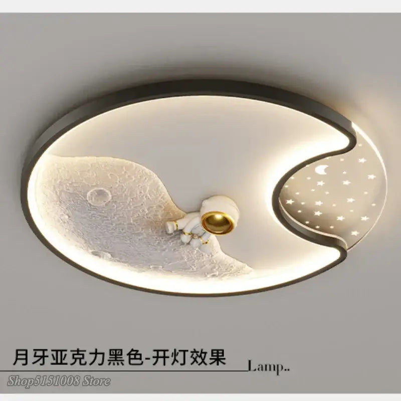 Modern astronaut moon acrylic ceiling lamp bedroom light