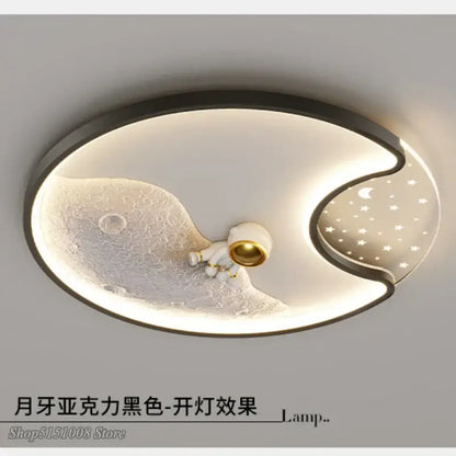 Modern astronaut moon acrylic ceiling lamp bedroom light