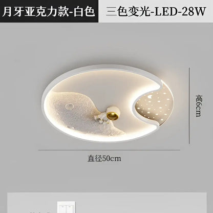 Modern astronaut moon acrylic ceiling lamp bedroom light