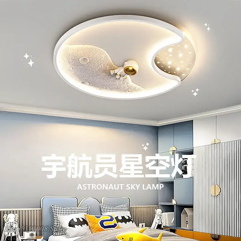 Modern astronaut moon acrylic ceiling lamp bedroom light