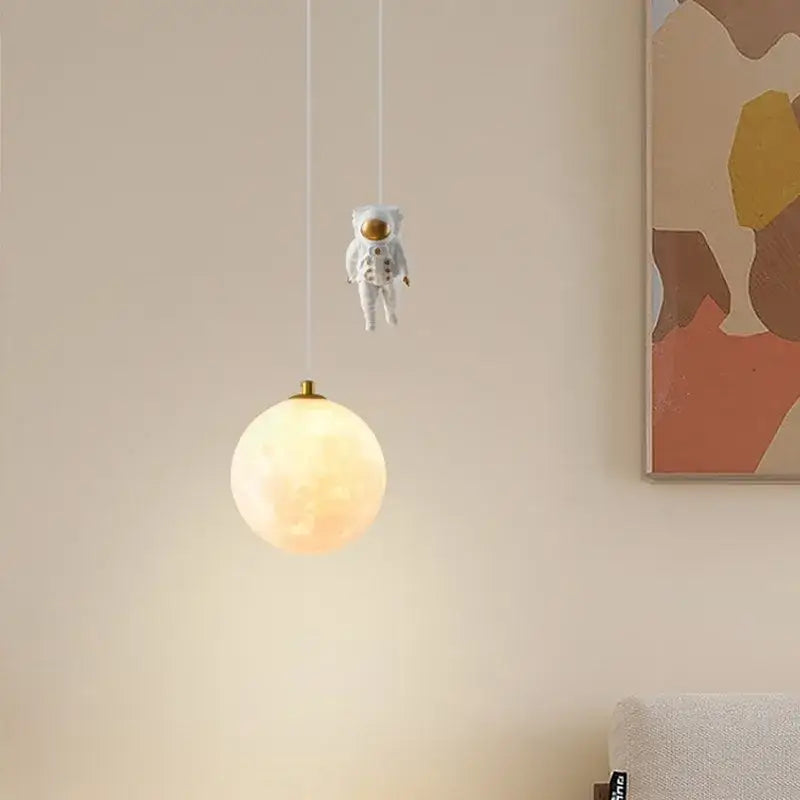 astronaut moon pendant light for childrens room bedroom