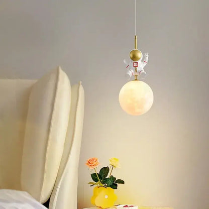 astronaut moon pendant light for childrens room bedroom