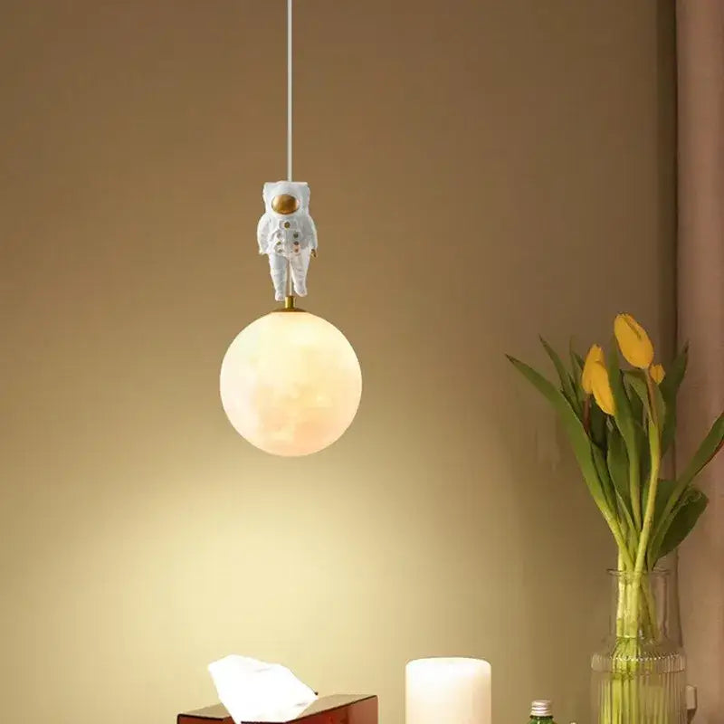astronaut moon pendant light for childrens room bedroom