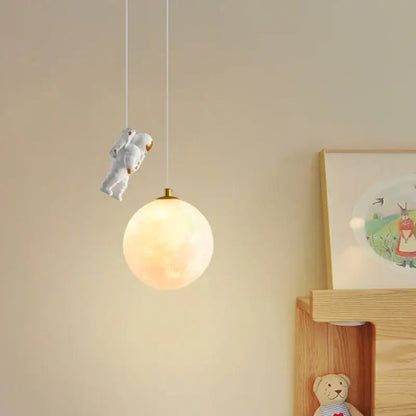 astronaut moon pendant light for childrens room bedroom