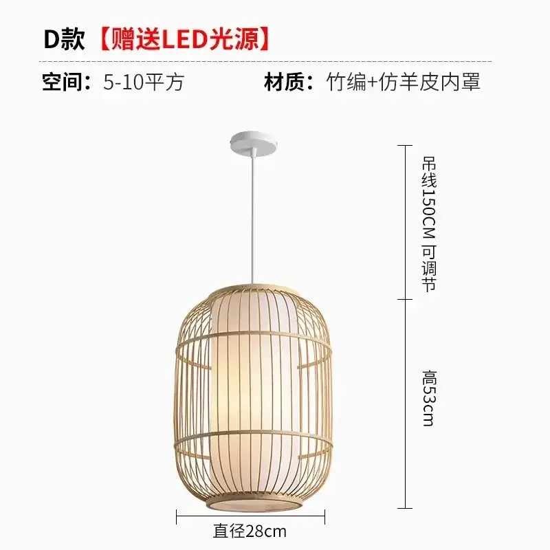 bamboo ceiling chandelier woven pendant light for garden