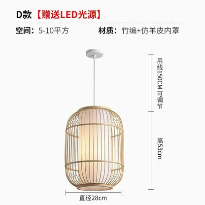 bamboo ceiling chandelier woven pendant light for garden