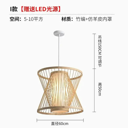 bamboo ceiling chandelier woven pendant light for garden
