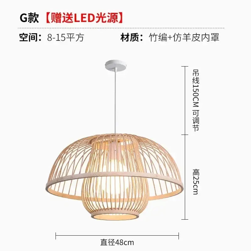 bamboo ceiling chandelier woven pendant light for garden