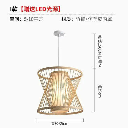 bamboo ceiling chandelier woven pendant light for garden